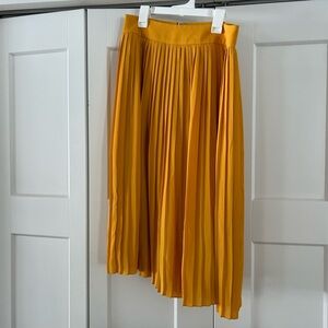 J. Crew Vibrant Yellow Pleated A-Line Skirt